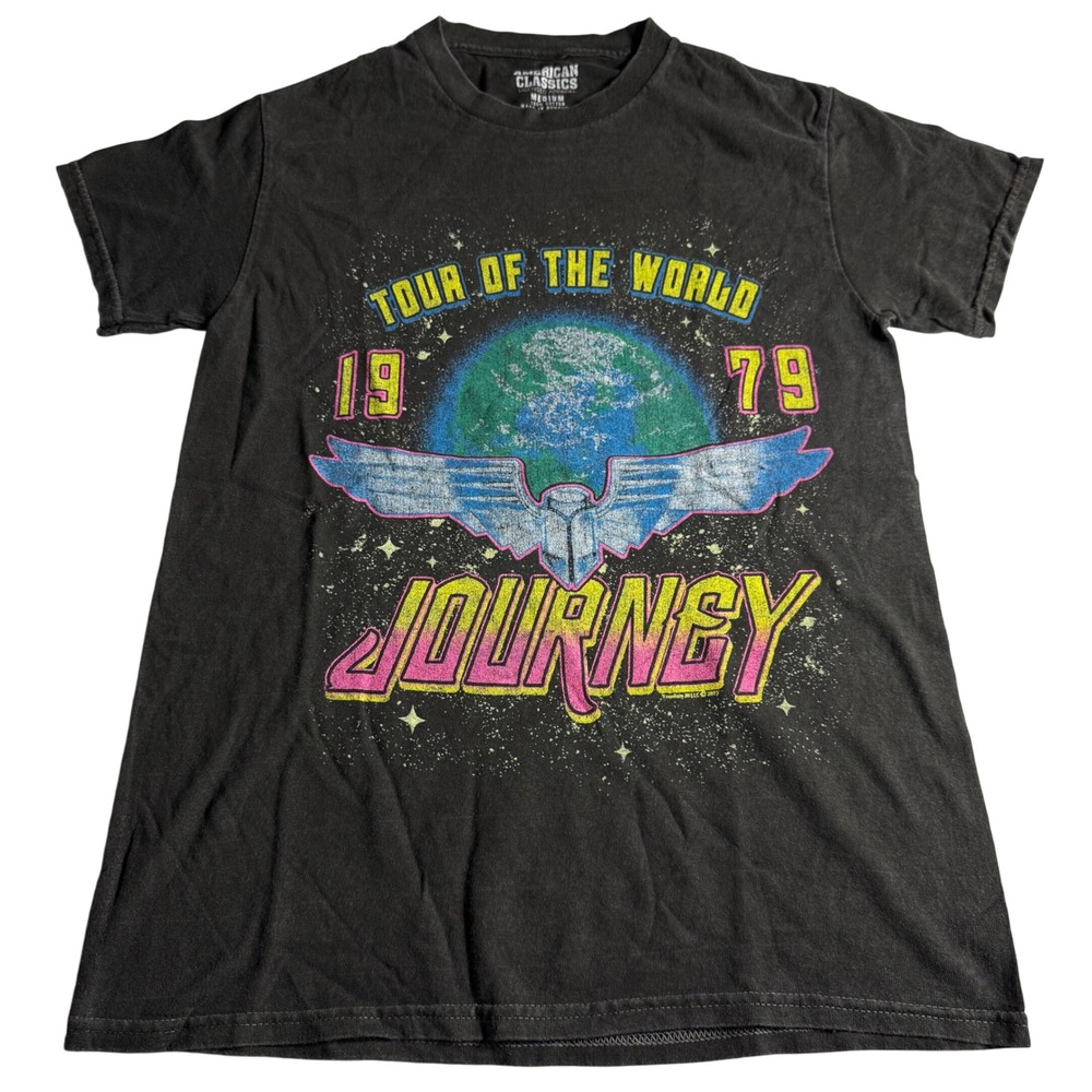 American Classics Journey Tour of the World 1979 Graphic T-Shirt Black Medium